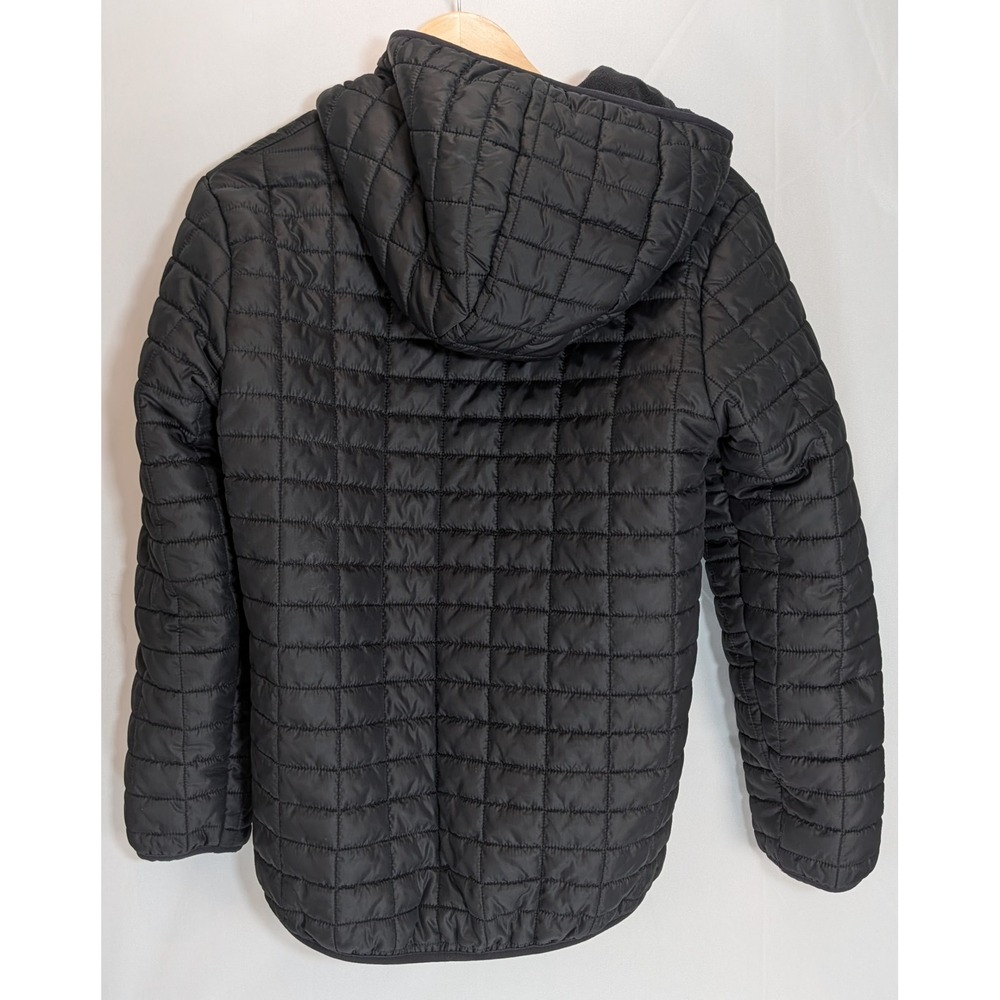 Cat & Jack Boys Black Quilted Puffer Jacket Fleece Lined Hooded Size XL 14 - Picture 2 of 4